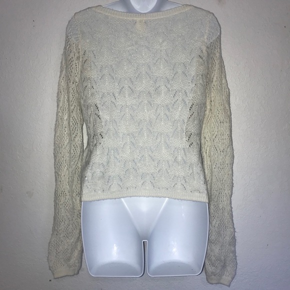 Frenchi Crop Open Weave Sweater M - Picture 6 of 6